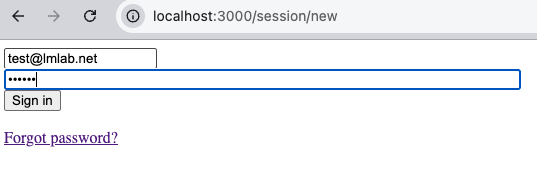 login page