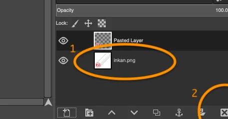 元レイヤーを削除